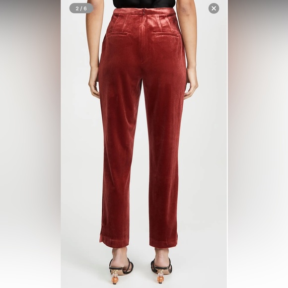 Yumi Kim. City Slicker Velvet Pants. Brick Velour. Medium - Picture 8 of 15